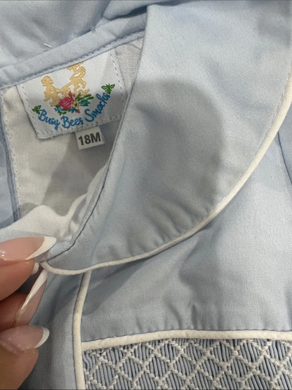 Classic Light Blue Peter Pan Collar Baby One-Piece Bodysuit